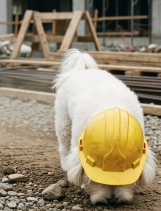 Dog sniffing the ground
